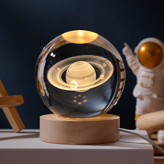 Esfera 3D de Cristal Saturno