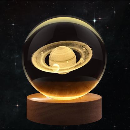 Esfera 3D de Cristal Saturno